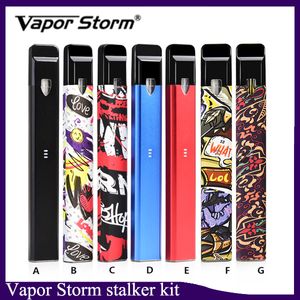 Authentic Vapor Storm Stalker Kit E Cigarettes Vape Pen Kits 400mAh Battery 1.8ml Refillable Vape Cartridges Pod Vaporizer 7 Colors 0268113