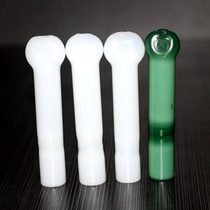 Jade Green Glass Rökning Handrör Lollipop Form Anpassad transparent Pipepyrex Glass Oil Burner Bubbler Water