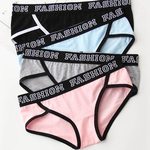 M~3XL Plus Size Sport Underwear Women Ladies Panties Low Waist Cotton Briefs Lingerie Grils Striped Broad Sides Panty 1X