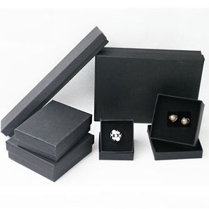 Black Kraft embalagem caixas de varejo saco para bracelete colar anel orelha prego caixa de natal novo presente personalizar 6 Tamanho Selecione