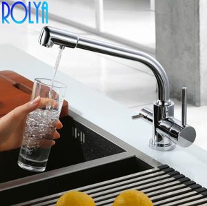 Rolya mini torneira de cozinha de água purificada misturadora de pia giratória de fluxo triplo torneiras com filtro de água de 3 vias