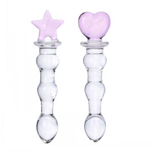 Pyrex Glass Dildo Fake Penis Kryształ Koraliki Anal Butt Plug Prostate Massager G-Spot Kobieta Masturbacja Sex Zabawki Dla Kobiet Mężczyzn