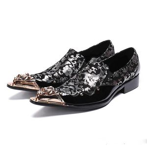 Slip Pointed Toe On Man Studded Loafers British Male Paty Prom Shoes Style Patent Leather Wedding Party Men S Shoes Shoe