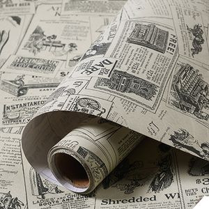Newspaper Pattern PVC Self Adhesive 3d wallpaper for wall Home Renovation Wall Sticker Cabinet Table