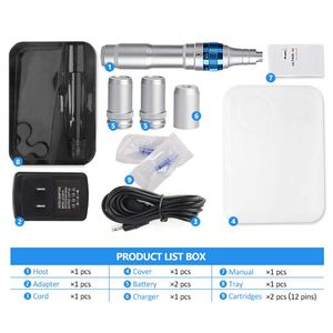 Hög kvalitet!!! Uppladdningsbar Micro Needle Wireless Dr Pen Ultima A6 Auto Electric Derma Stämpel 2 Batterier Hudvård Skönhet