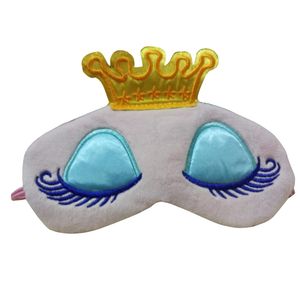 1PC Princess Crown Cute Eyes Cover Eyeshade Eyepatch Travel Sleeping Blindfold Shade Eye Mask Portable Pink/Blue Color