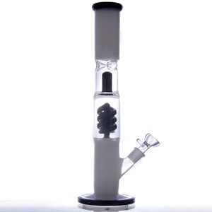 Straight Tube Glass Bong Hookahs Dab Rig Perc Water Pipes oljeriggar med 18 mm skål för rökning Chicha Shisha