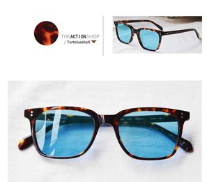 Brillengestelle IronMan OV5301S blau getönt 2022 Neue Modedesign-Sonnenbrille UV400-Sonnenbrille quadratisch leichte reine Planke Komplettpaket