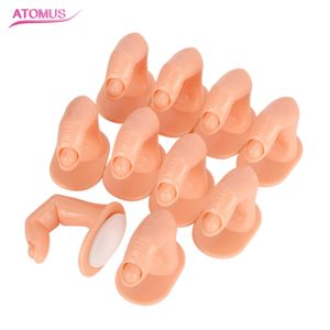 10 pcs Dedo Prática Adesiva Suporte Prateleira Descartável Falso Dedo Prego Nail Art Stand Prateleira Descartável Falso Dedo Da Arte Do Prego