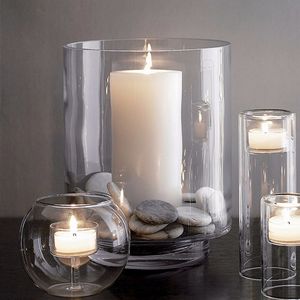 Wholesale glass lanterns candles resale online - Candles Scented Luxury Jar Large Hurricane Lantern Glass Candle Holder