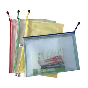 Gridding Zipper Bag Waterproof Document Pen Pocket Folder Storage Bags A3 A4 A5 A6 Size