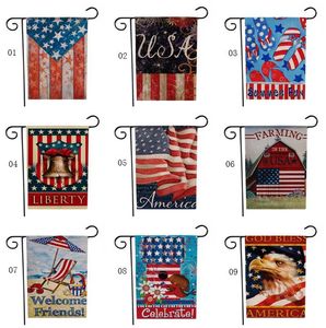 47*32cm Amerika Sackleinen Willkommen Garten Flagge Indoor Outdoor Doppelseitige Haus Hof Flagge Wohnkultur SN4440