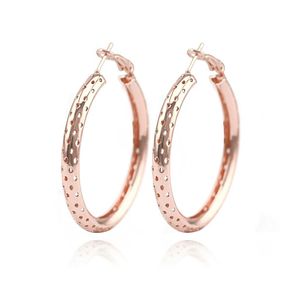 Fashion-little holes hoop earrings for women western hot sale simple Nightclub huggie earring Exaggerated jewelry 2 colors golden rose gold