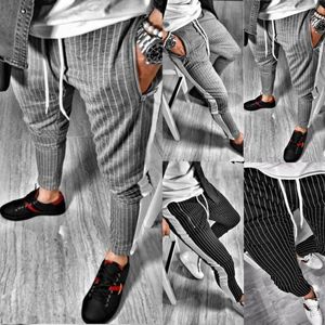New Mens Tracksuit Bottoms Skinny Joggers Sweat Pants Striped short Trousers Male Pencil Pants