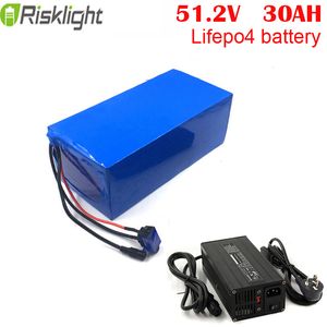 Long life rechargeable electric bike battery 51.2v 30ah lifepo4 pack for bike escooter