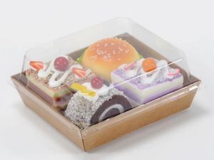 Burrito Baco Wrap Box Transparent Square Sandwich Box Puff Cake Packing Boxes Plast Engång Food Container