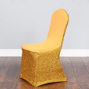 Güzellik parlak Spandex Ziyafet Sandalye düğün süslemeleri ve parti etkinlikleri için lüks payet sandalye örtüsü Kapaklar