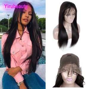 Indian Virgin Hair 13x4 Spets Front Wig Straight Hume Hair 10-32 tum Free Part 13 By 4 Lace Wigs