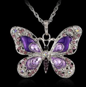 Naszyjniki wisiorek Moda Butterfly Alloy Link Oświadczenie Charm Sweter łańcuchy Biżuteria Kobiety Damskie Boże Narodzenie Akcesoria Prezentowe