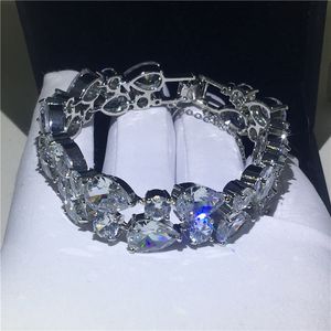Bracciale Monna Lisa di lusso in oro bianco riempito con diamanti cz argento colori braccialetti da sposa per feste da donna Fashion Jewerly