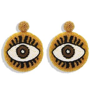 Hurtownie- Specjalny projektant Cute Lovely Big Eye Moda Przesadzone Kolorowe Zroszony Okrągłe Wisiorek Stud Kolczyki Biżuteria Dla Kobiety