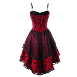 Casual Dresses Viktorianisches Gothic Vintage Kleid Frauen Plus Size Schnürkorsett High Low Cosplay Kostüm Mittelalter Party Steampunk Dre2577