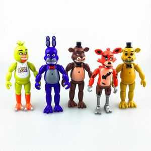 5ピース/セットLEDライトFOXY 5泊FREDSYのおもちゃプラスチックジョイント移動可能FNAFフレディファズベアクマ人形アクションフィギュアキッズギフト卸売