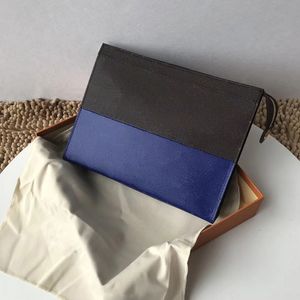Classic style splice clutch bag Brand for Men And Women real leather Business card holders long wallets with box 27x21cm