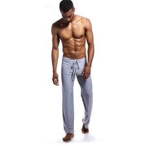 Homens com cordão Calça Casual Calças Calças de pijama cor sólida com solto Ice Silk Nylon Plus Size Calças Yoga Pants