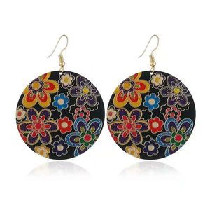 Wholesaleflower pattern dangle earrings Chinese ancient style chandelier jewelry for women and girls two colors dark colorful light colorful