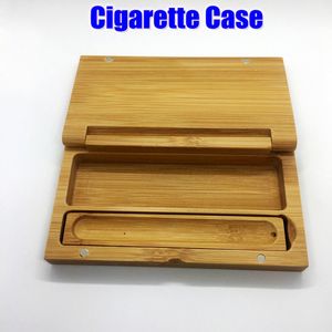 Newest Natural Wooden Portable Stash Strong Magnetism Cover Cigarette Case Preroll Rolling Handroller Herb Tobacco Smoking Tray Storage Box