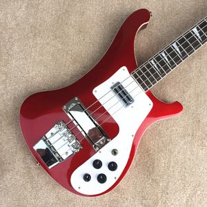 Kundenspezifischer Großhandel in Top-Qualität, Modell 4003, 4-saitige Bassgitarre, metallisch rote E-Gitarre