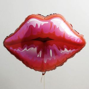 75 * 75 cm Lip Helium Balloons Love Globos Rose Red Lip Balloon per San Valentino Kiss Me Foil Balloon Wedding Decor ZC0590
