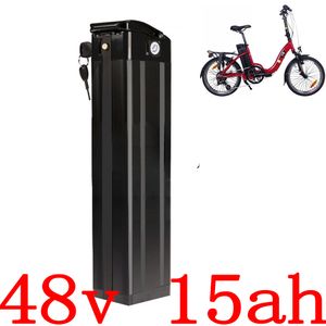 Gratis tull Nej Skatt 48V 15AH Batteripack 1000W elektrisk cykel litiumjon 30A BMS och 2A laddare