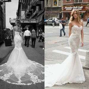 Seksi Sevgiliye Gelinlik Dantel Mermaid Gelinlikler Backless Kolsuz Plaj Gelinlik Custom Made Vestidos de Noiva