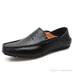 24 stilar äkta läder lyxdesigner casual skor spets-up eller slip-on mäns kostym sko klänning skor andetag kör bil skor gratis skepp