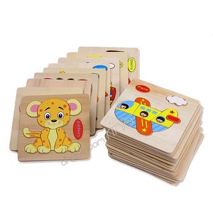 Baby 3D Wooden Puzzles Educational Toys For Child Building Blocks Wood Toy Jigsaw Craft Animals