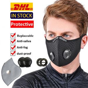 Ingrosso DHL Ciclismo maschera di protezione della bocca della maglia antipolvere maschere maschera di protezione viso Outdoor antipolvere respirazione respiratore Sportwear Accessori Mask
