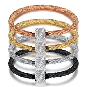 Fashion-4 Farben Damen Titan Edelstahl Twist Gold Manschette Armreif Ton Magnetschnalle Schmuck Geschenke für Frauen Großhandel