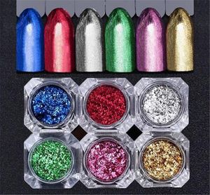 Magic Mirror Chameleon Glitter Nail Flakes Paillettes Polvere Oro Argento Rosso Irregolare Paillette Manicure Decorazione per unghie XB1