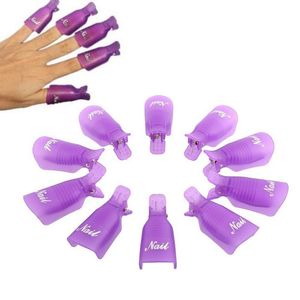 Heiße Gesundheit Schönheit 10 teile/los Kunststoff Nail art Tränken Weg Kappe Clip UV Gel Nagellackentferner Wrap Werkzeug Gofuly XB1