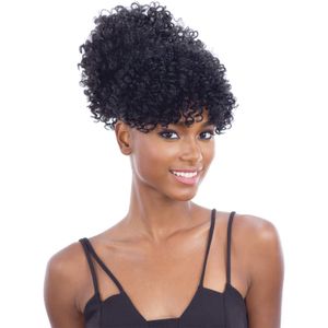 Человеческие волосы афро странный хвостик для чернокожих женщин клип в наращивание волос странные вьющиеся хвостики шнурок натуральный конский хвост парик 120г