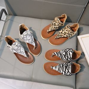 Luxury Women Designer slides slipper Classic Sandals Sexy Girl Leopard Zebra Snake Skin Flip Flops Luxury Beach Party Dress Shoes