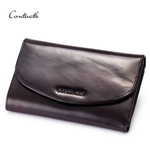 Designer-Mens Wallets Fashion Design Vintage Genuine Leather Credit Card Holder Clutch Wallet Long Purse Lavender Coffee