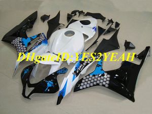 Hi-Grade Motorcykel Fairing Kit för Honda CBR600RR 07 08 CBR 600RR F5 2007 2008 CBR600 ABS Blue White Black Fairings Set + Gåvor HX45