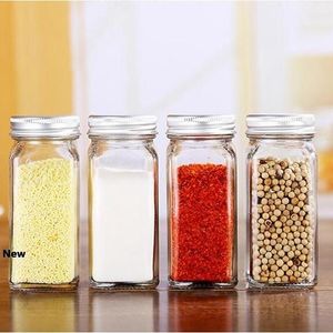 Spice Jars Kitchen Organizer Storage Holder Container Empty Glass Seasoning Bottles With Cover Lids Camping Condiment Containers IIA102