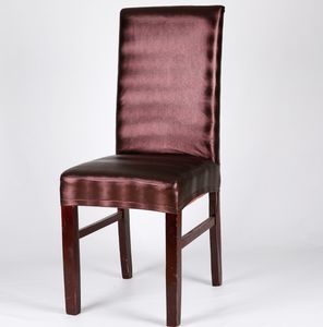Dining Chair Covers Solid PU Leather Slipcover Waterproof and Oilproof Stretch Chair Covers for Home Decoration