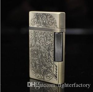 New Arrival Wealthy relief flowers ultra - thin grinding wheel Torch Lighter smoking metal Butane gas lighter