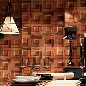 Nostalgic vintage new wallpapers antique imitation wood grain wood peg barber shop personality background wall paper