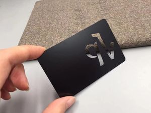Baskılı Siyah metal kart mat bitirme özel paslanmaz çelik kartvizit